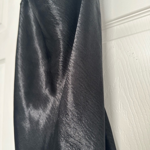 Victoria’s Secret Black Satin Slip Dress - LBD Spaghetti Strap Midi - Size M - Picture 5 of 9